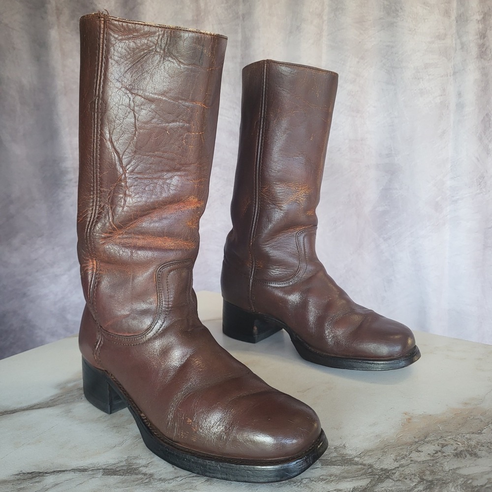 Vintage Distressed Frye Campus Boots Size 11.5 Men's Brown